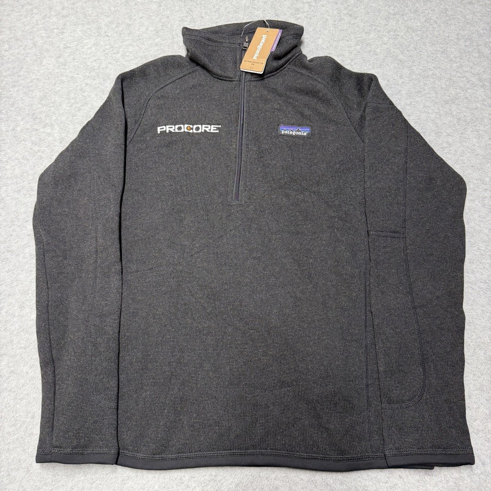 Patagonia Sweater Womens S Black Better Sweater 1/4 Zip Fleece Procore Logo